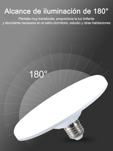 40w Protección Ocular Sin Focos Led Flying Saucer 1pz Blanco Frío