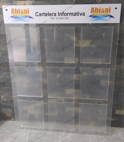 Cartelera Fiscal En Acrílico De 9 Bolsillos 1/4 