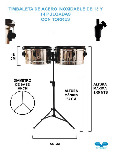 Imagen 3 de 8 de Timbaleta Acero Pyp_percusion Economica