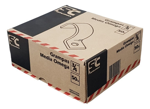 50 Grampas Media Omega 25mm - 3/4 PuLG. Abrazadera Para Caño
