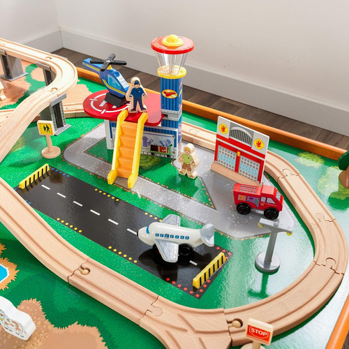 Ride Kidkraft Por La Ciudad - Juego De Tren De Madera Con He