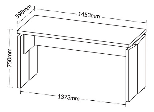 Mesa Para Escritório Home Office 145cm Unik Nogal Preto