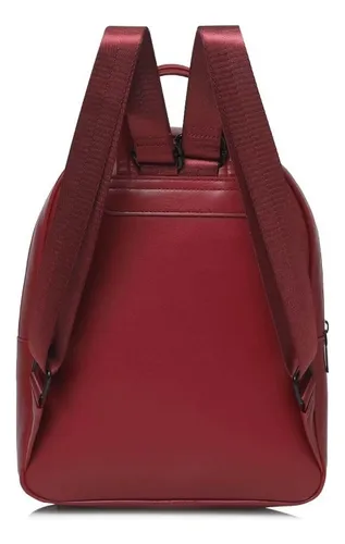 Mochila Las Oreiro 100% Cuero Pu Resistente Liviana 18960 Rojo