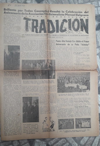 Diario Revista 1956 * Tradicion * Raro N° 17 Peña Folklore