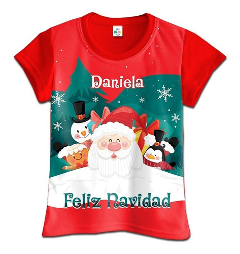 Camisa Niño Niña Feliz Navidad Navideña Poliester