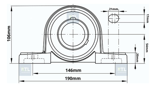 2 Mancais Pedestal Com Rolamento Ucp 209 Para Eixo De 45mm