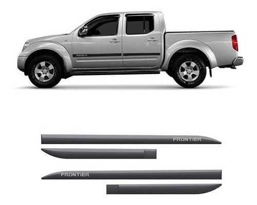 Friso Lateral Nissan Frontier 2008 A 2013 Cinza Grafite