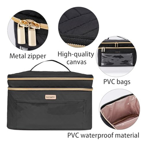 Bolsa De Maquillaje De Viaje Doble Capa Grande Para Mujer