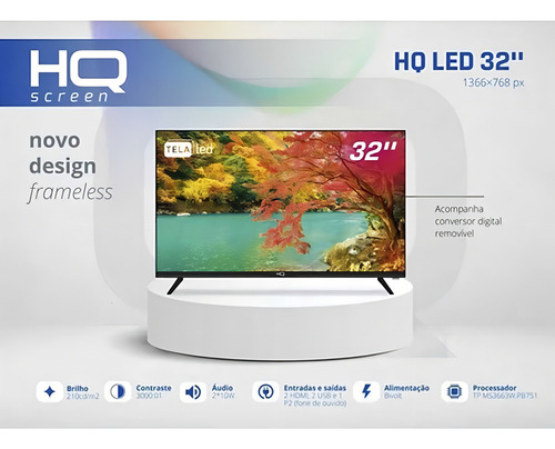 Smart Tv 32 Hq Android 12 Hd Led Wi-fi Hdmi Usb