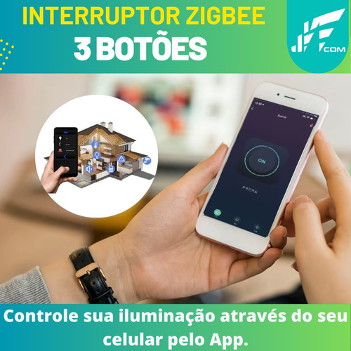 Interruptor Inteligente 3 Botões Zigbee 4x2 Touch Alexa