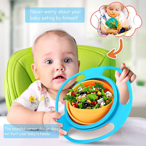 Plato Para Bebes Antiderrames 360° Tazón Giratorio Nada Cae