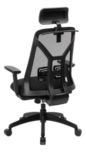 Silla Tokio Ergonómico Mesh Cabezal Regulable Con Percha Negro Tela Negra