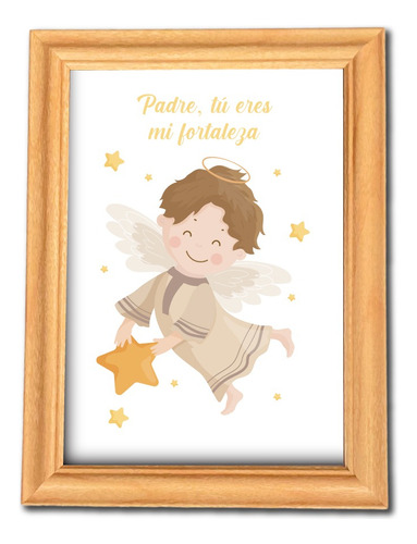 Cuadro Infantil Angelito Estrella Regalo De Bautizo