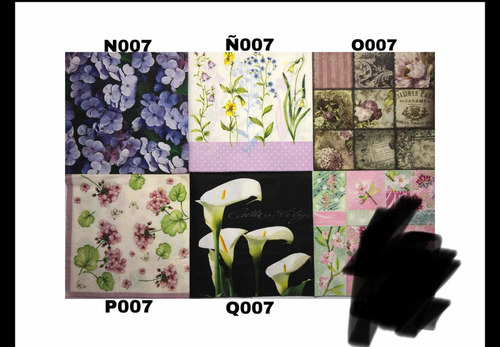 Servilletas Decoupage Set X 10 Importadas Flores Y + Flores