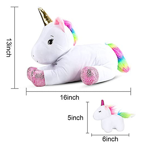 Set De Juego De Peluches De Unicornio De 16 Pulgadas: Regalo