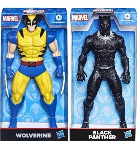 2x Bonecos Wolverine E Pantera Negra 25cm - Hasbro #enviahj