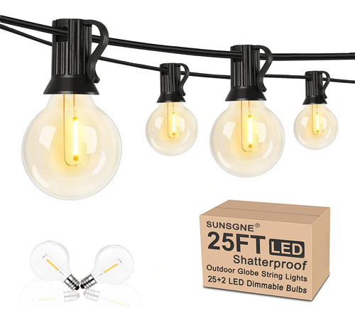 Cadena De Luces Led De Globo De 25 Pies, Impermeable, Irromp