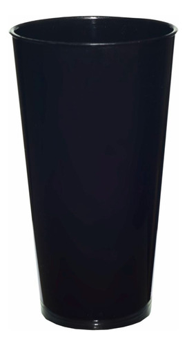 Kit 50 Copos Festa Caldereta 390ml Acrílico Cor Preto Sólido