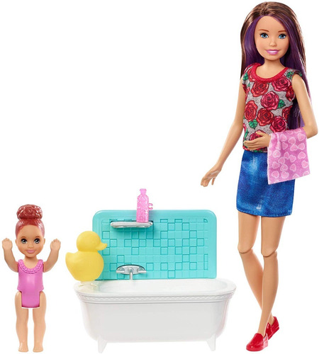 Boneca Barbie Skipper Babysitters Com Banheira E Bebê 2019