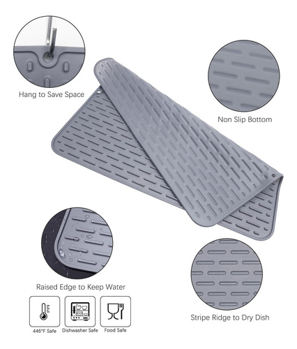 Alfombrilla De Silicona Grande Para Secar Platos - 2 Unidade