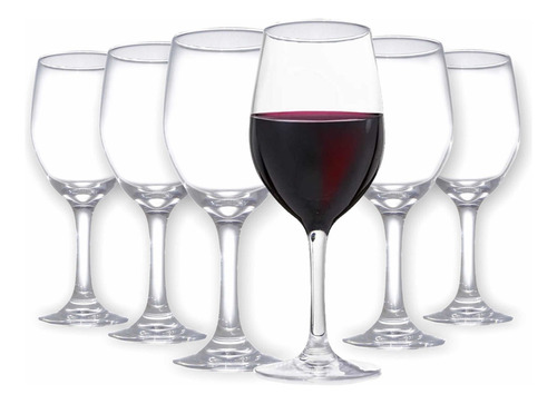 Compa De Vino Tinto Blanco 11 Oz Set De 6 Unidades Color Transparente