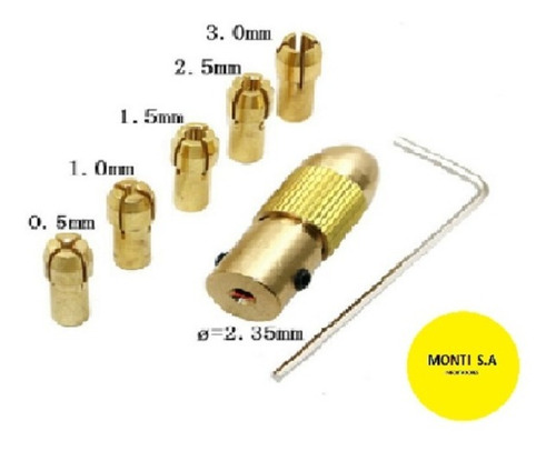 Imagen 4 de 7 de Mandril Mini Para Broca Collet - Portabrocas