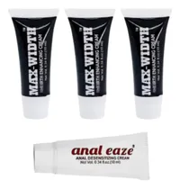 Comprar Lubricantes Max Width Engrosador 3pzs + Anal Eaze 1pza Sin Sabor