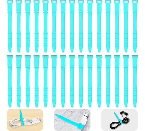 Bridas De Silicona Reutilizables De 11.2 Cm Para Gestión De