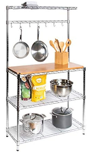 Seville Classics Bakers Rack Para Cocinas De Madera Maciza T