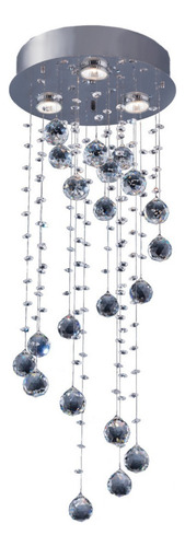 Lustre de Cristal Espiral Plafon Pendente 3 Lâmpadas Crystal Spiral Redondo GU10/MR16 30x75cm LLUMM Bronzearte