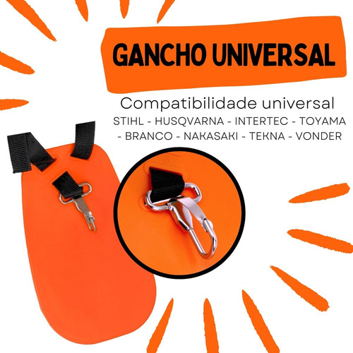 Cinto Duplo Modelo Colete Universal - Todas Roçadeira Cor Laranja-claro