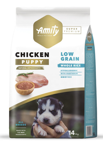  Alimento Para Perros Cachorro Amity Pollo - 14 Kg