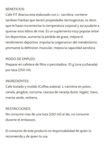 Cafe Canela Clavo Jengibre Hierbas Fit Reductivo 2 Bolsas