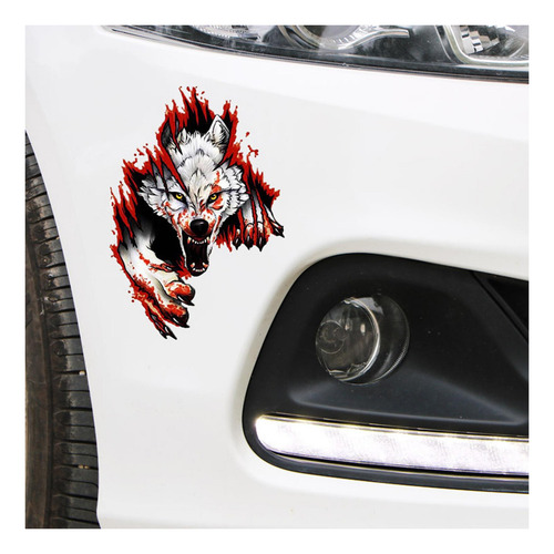 Wolf Head Pattern 3d Car Sticker, Anti Scratch Car Izquierda