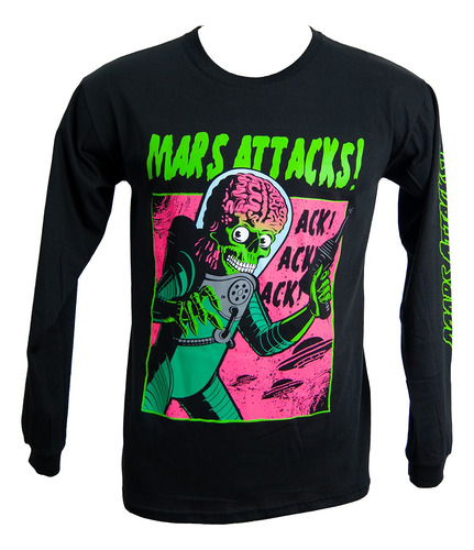 Imagen 1 de 4 de Marcianos Al Ataque Remera Mangas Largas Algodon Cine