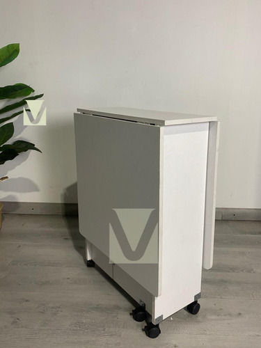 Mesa De Comedor Plegable Extendible Blanca 140x60cm