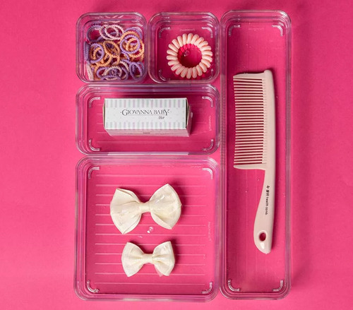 Kit 05 Organizadores Modular Multiuso Para Gavetas E Armário Cor Transparente