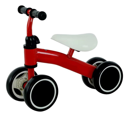 Bicicleta De Equilíbrio 4 Rodas Bebê Sem Pedal Quadro Metal Cor Vermelho