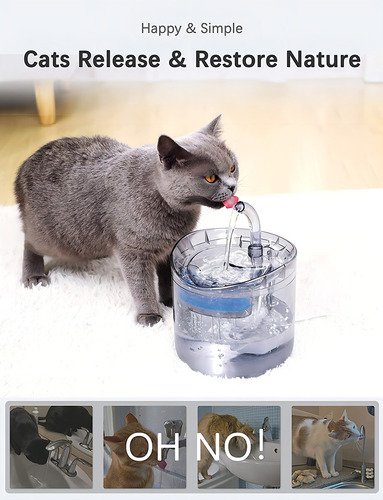 Comedero y bebedero para mascotas automático e interactivo New Pet WF060 con capacidad de 2L y 500g color blanco 120V