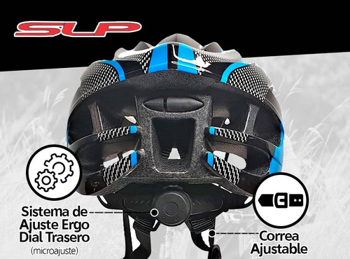 Imagen 4 de 10 de Casco Bicicleta Con Visera C/regulacion 21 Ventilaciones