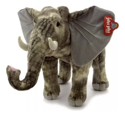 Peluche Animal Elefante Real 35 Cm. Phi Phi Toys