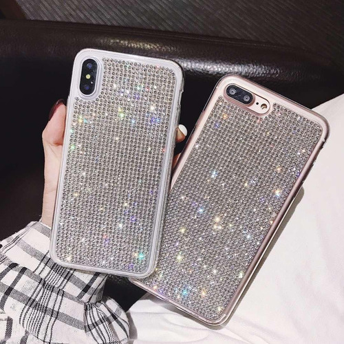 Imagen 2 de 7 de Funda Todos Los Equipos Piedras Brillante Dama Mujer Case 3d