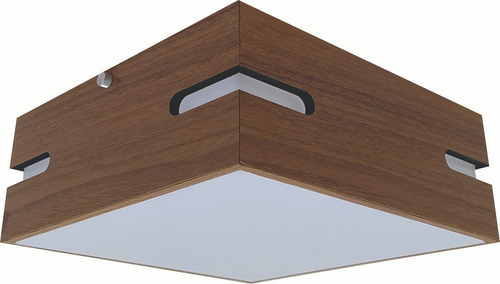 Plafon Teto Lustre Madeira Acrílico Sala 40 Cm Ac20340 Cor Freijó 110V/220V (Bivolt)