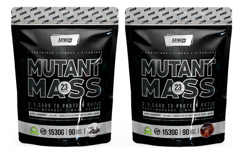 Mutant Mass 2 X 1,5k Ganador De Masa Muscular-star Nutrition Sabor Chocolate & Cookies