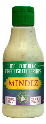 Molho Creme De Alho Mendez Cremoso Com Ervas 215ml