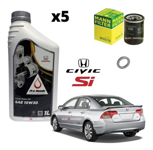 Kit Óleo 10w30 Honda Civic Si 2.0 2007 2008 2009 2010 2011