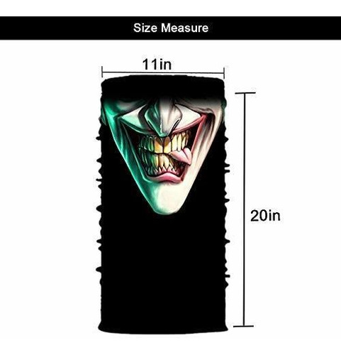 Adko Bandana Sin Costuras Joker Máscara Facial Divertido Car 