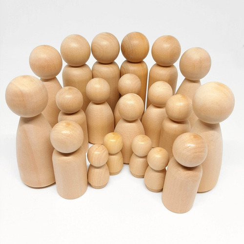 Muñecos De Madera Kit X 50 Peg Dolls Combinados 