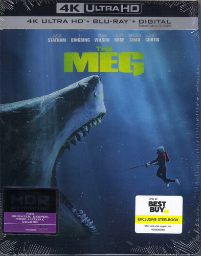 4k Ultra Hd + Blu-ray The Meg / Megalodon / Steelbook