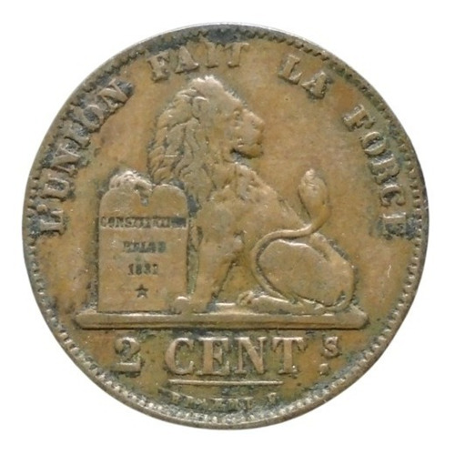 Bélgica 2 Centimes 1870 2ts#3